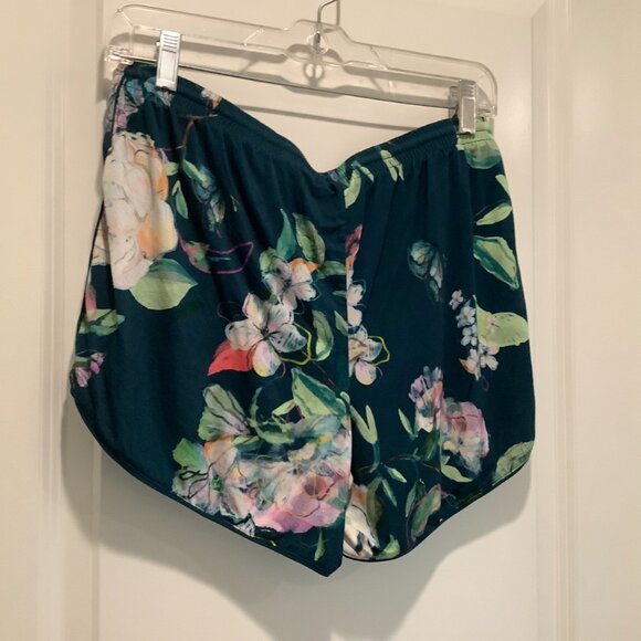 Soma Cool Nights Pajama Shorts, Green floral, size small - Picture 2 of 2